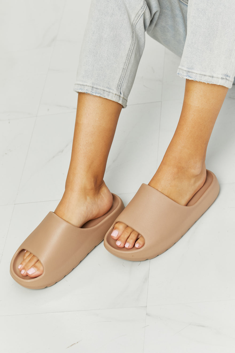 NOOK JOI In My Comfort Zone Slides in Beige  Trendsi   