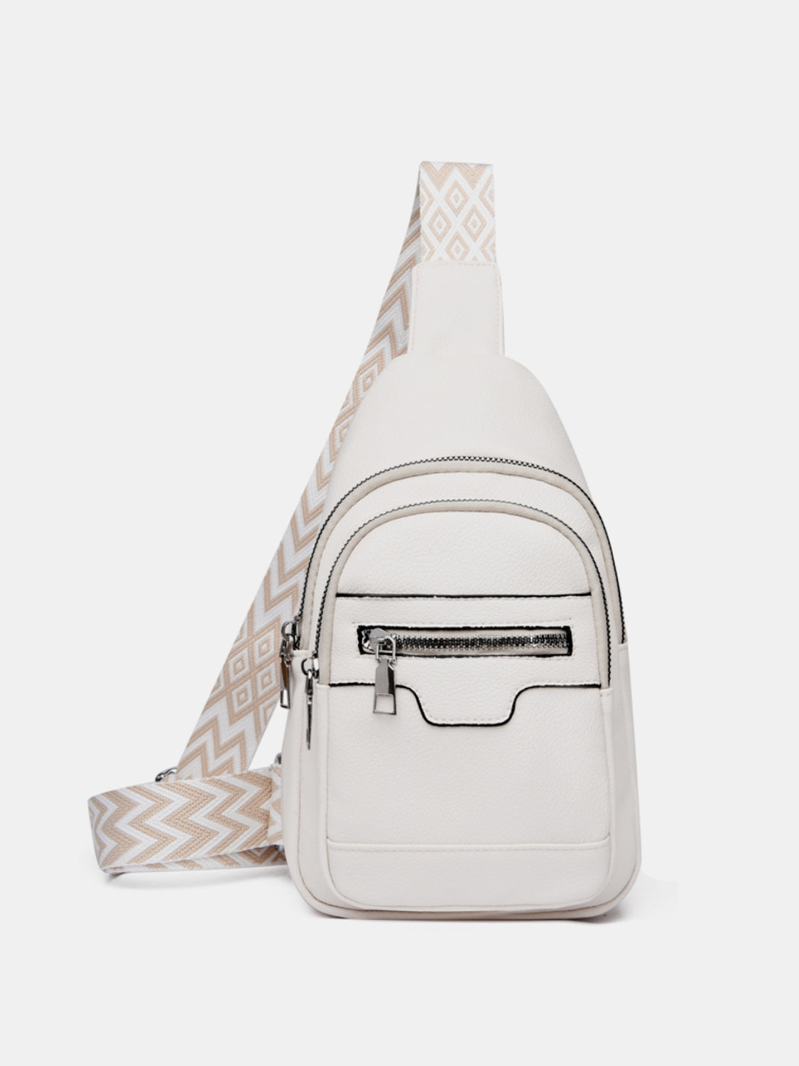 PU Leather Adjustable Strap Sling Bag  Trendsi Ivory One Size 