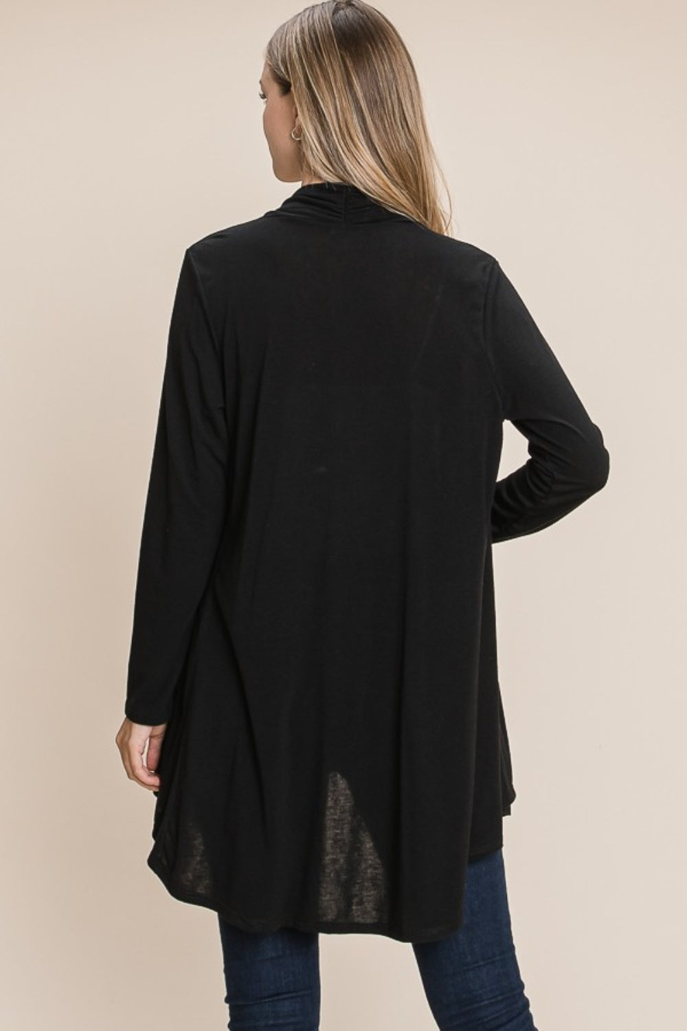 BOMBOM Open Front Long Sleeve Cardigan  Trendsi   