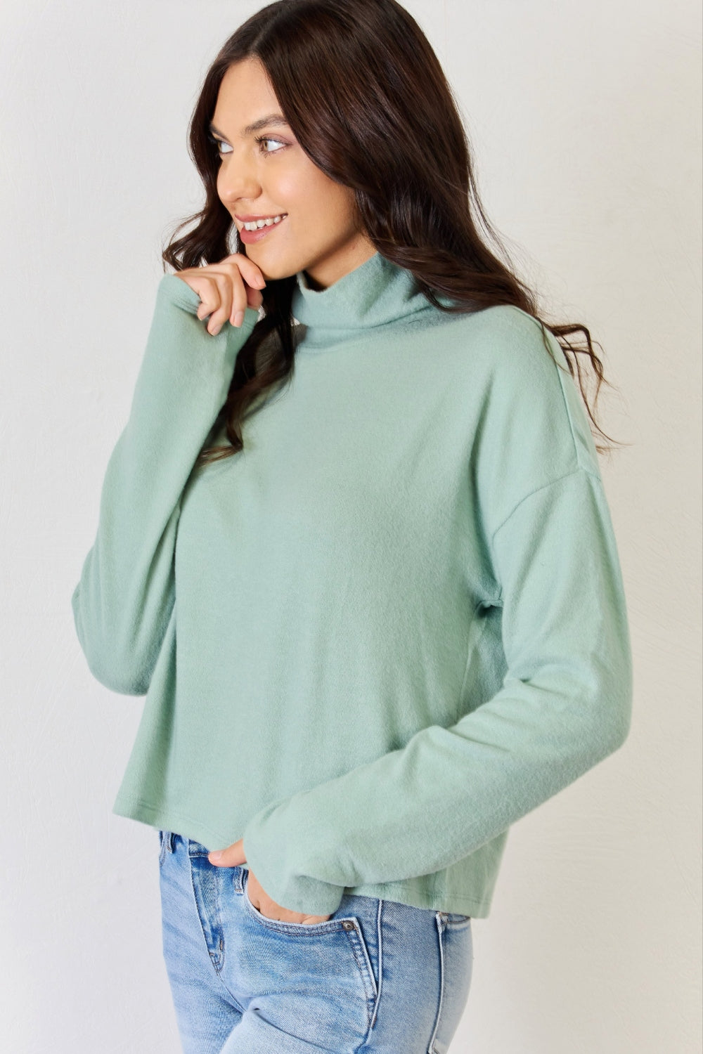 HYFVE Long Sleeve Turtleneck Top Blouse Trendsi   