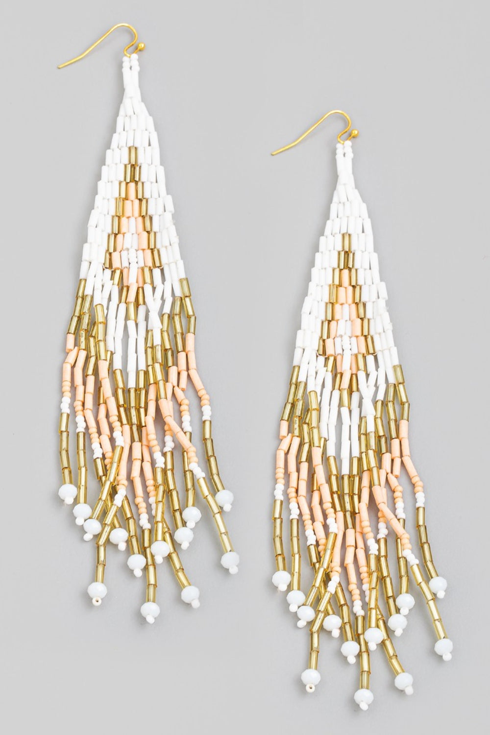 Fame Seed Beaded Fringe Drop Earrings