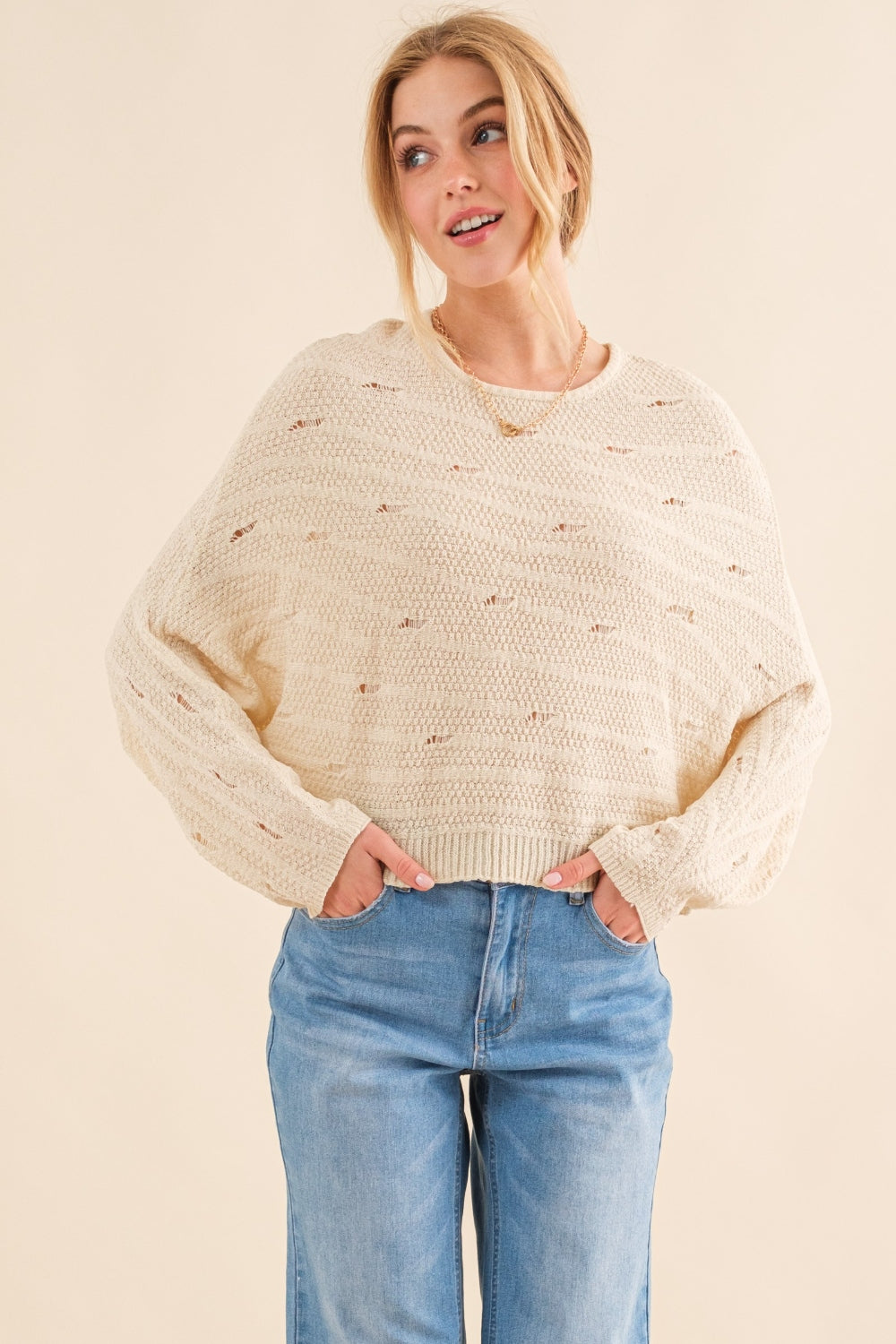 And The Why Dolman Sleeves Sweater  Trendsi   