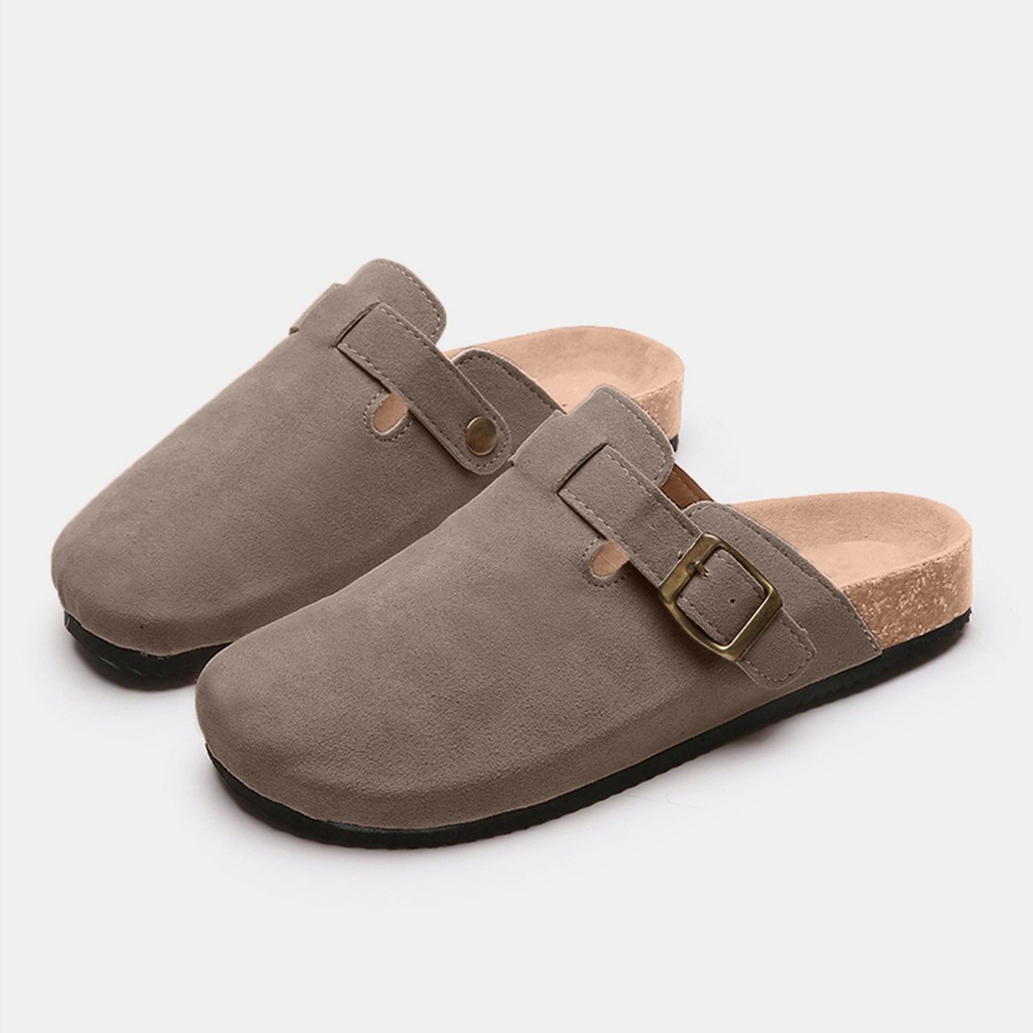 Suede Closed Toe Buckle Slide  Trendsi   