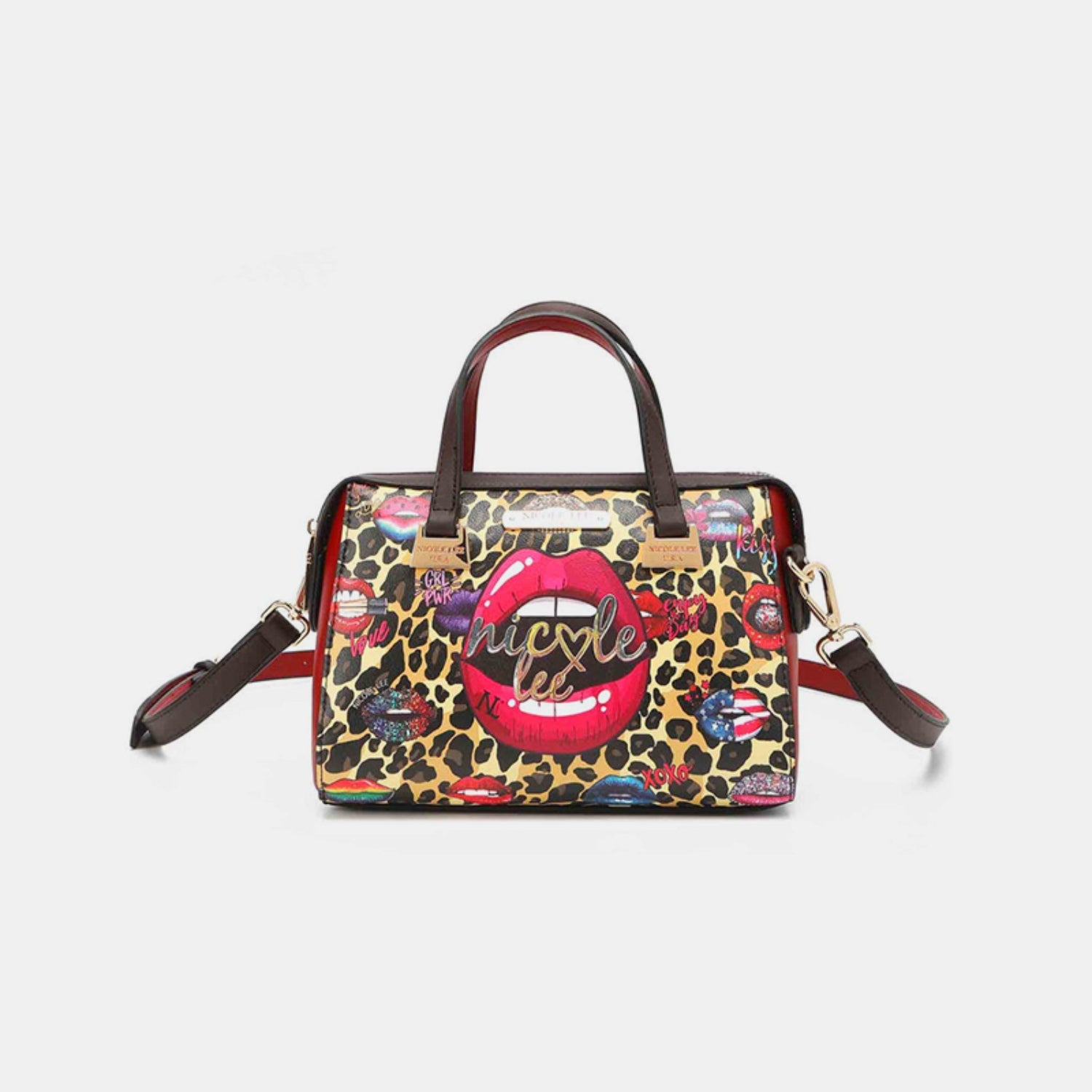 Nicole Lee USA 3-Piece Wild Lips Print Handbag Set  Trendsi   