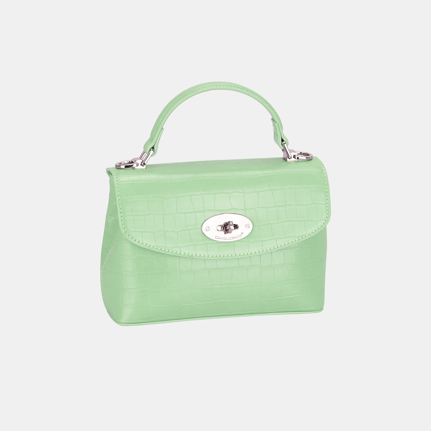 David Jones Texture PU Leather Handbag  Trendsi Light Green One Size 