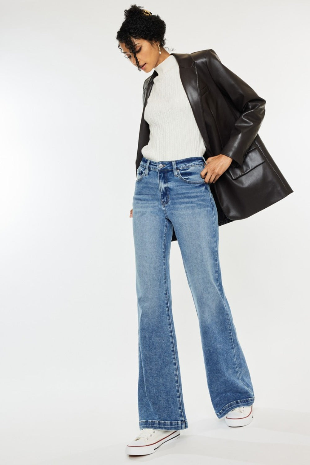 Kancan High Rise Wide Leg Jeans  Trendsi   