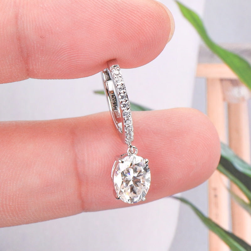 3 Carat Moissanite 925 Sterling Silver Earrings  Trendsi   