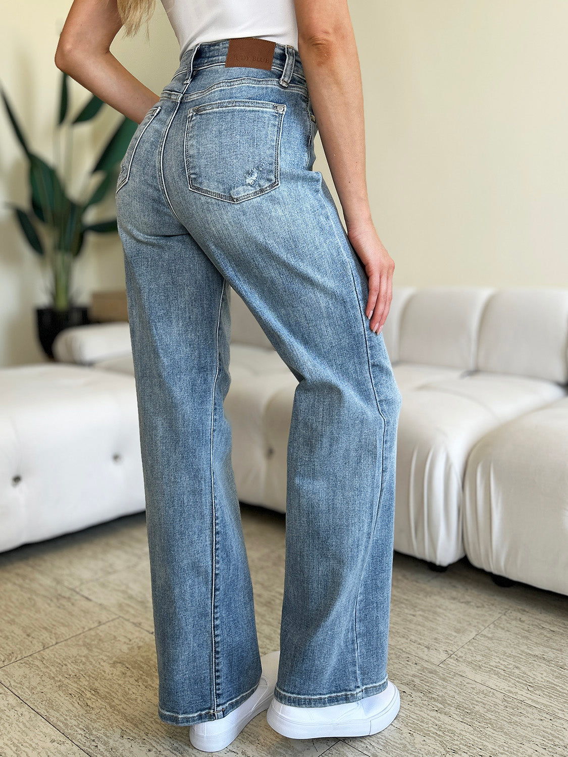 Judy Blue Full Size High Waist Straight Jeans  Trendsi   