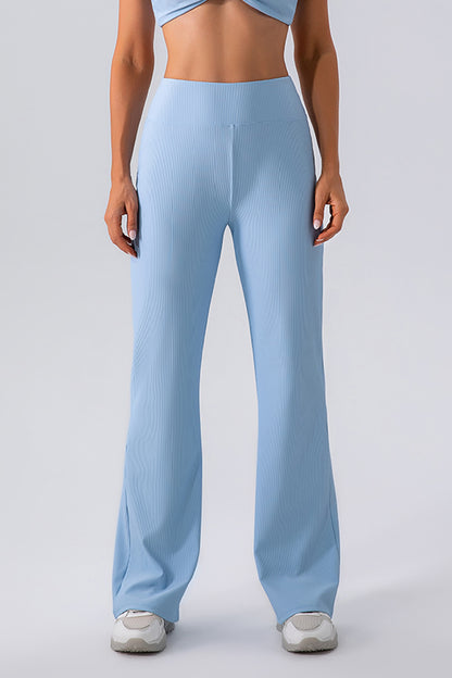 High Waist Straight Active Pants  Trendsi Light Blue S 