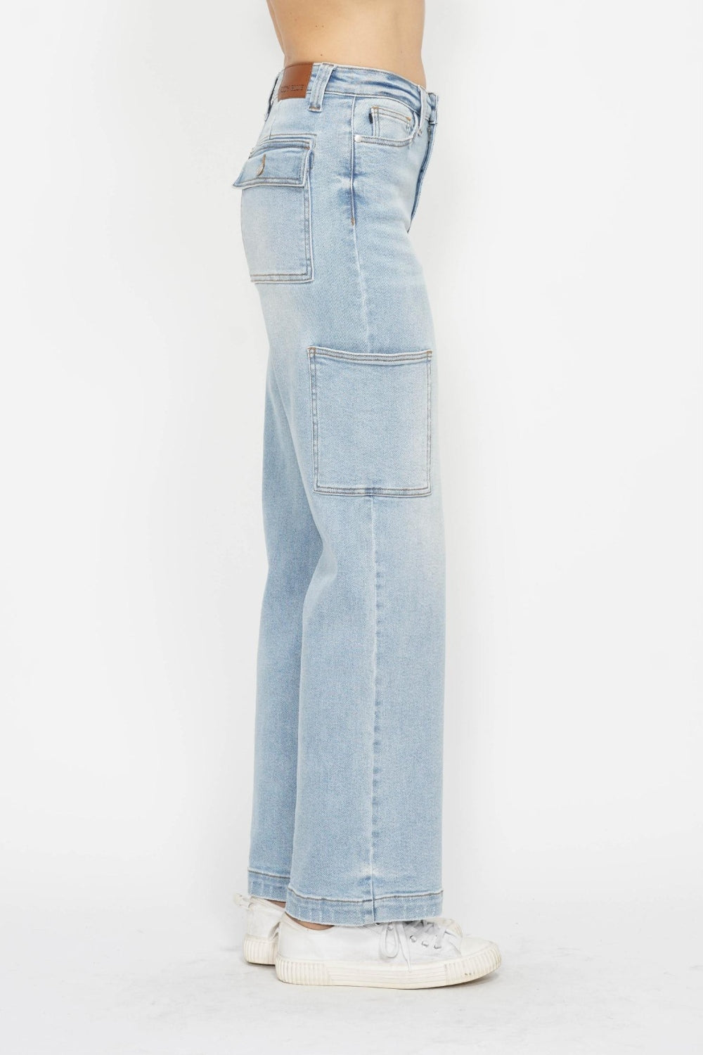 Judy Blue Full Size High Waist Straight Cargo Jeans  Trendsi   