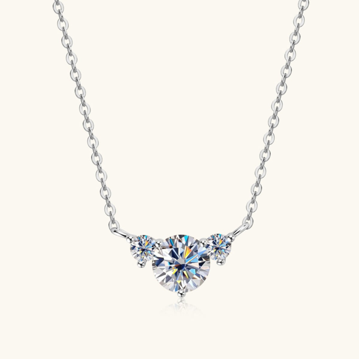 1.2 Carat Moissanite 925 Sterling Silver Necklace  Trendsi   