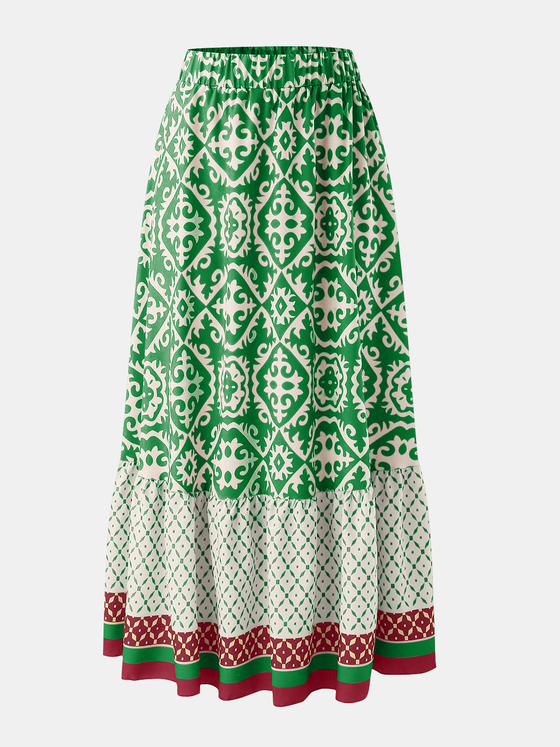 Geometric Elastic Waist Maxi Skirt  Trendsi   