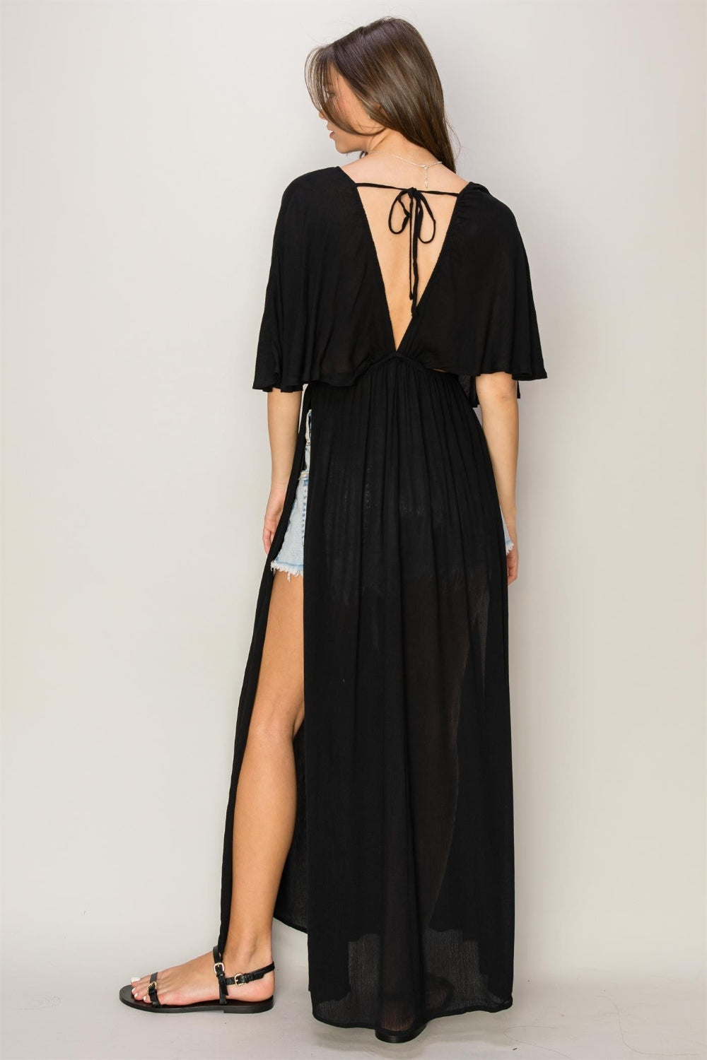 HYFVE Tie Back Maxi Split Cover Up Dress  Trendsi   