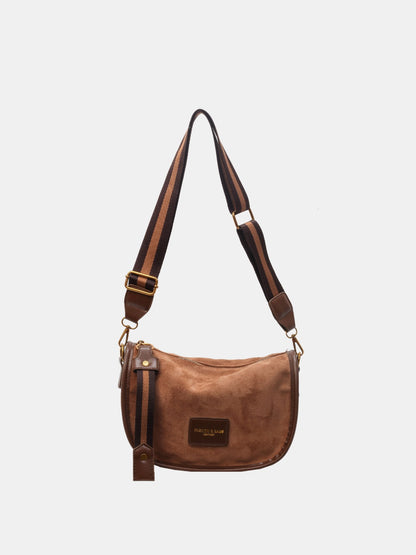 Suede Adjustable Strap Shoulder Bag  Trendsi   