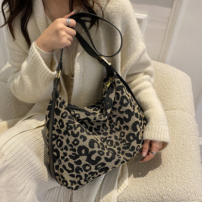 PU Leather Leopard Shoulder Bag