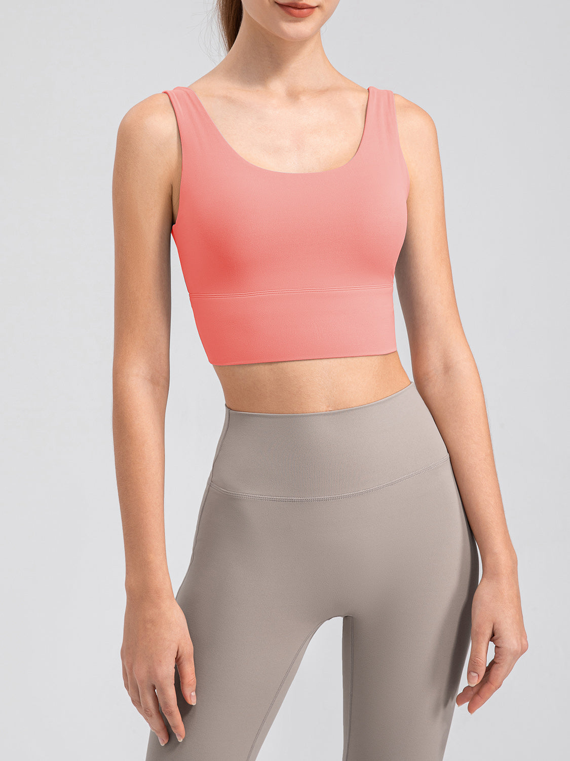 Scoop Neck Wide Strap Active Tank  Trendsi   