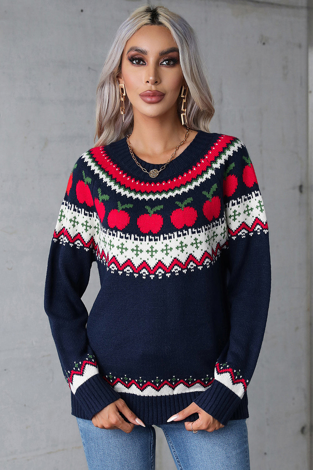 Angel Wings Graphic Round Neck Long Sleeve Sweater  Trendsi   