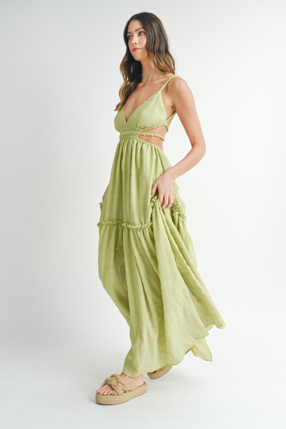 MABLE Cutout Waist Backless Maxi Dress  Trendsi   