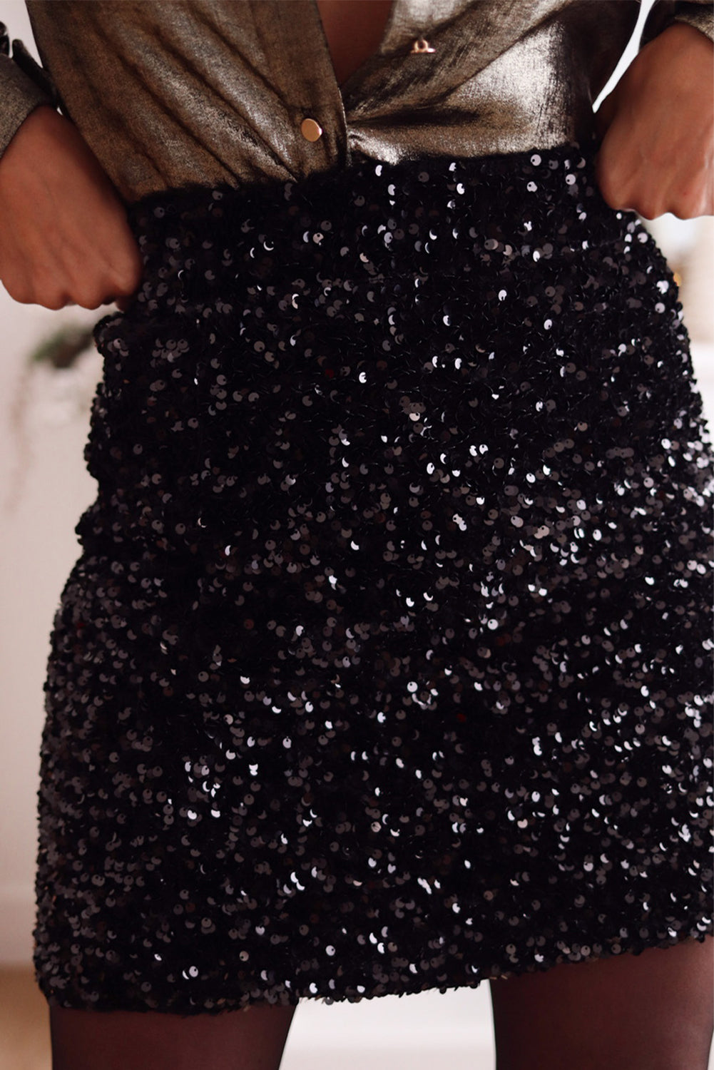 Sequin Mini Skirt  Trendsi   