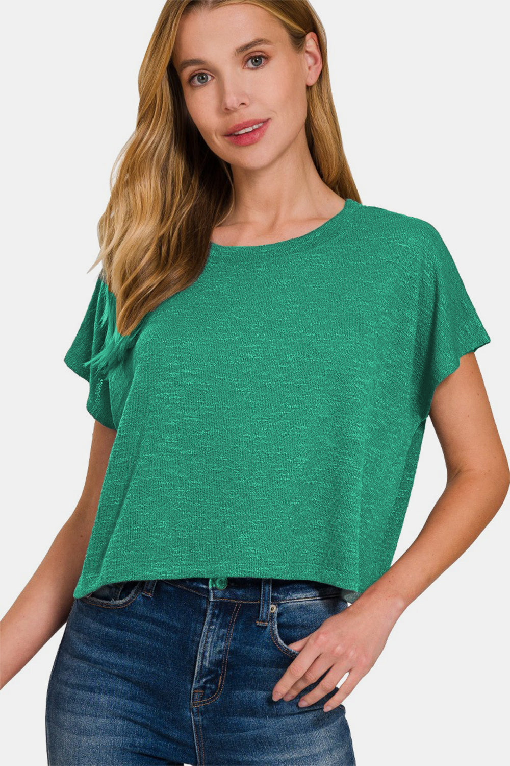 Zenana Round Neck Short Sleeve T-Shirt  Trendsi   