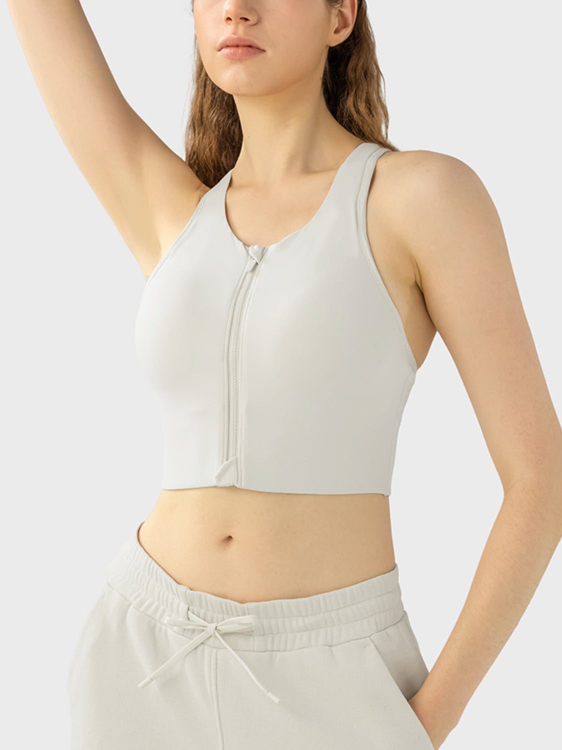 Millennia Wide Strap Sport Bra  Trendsi Ivory 4 