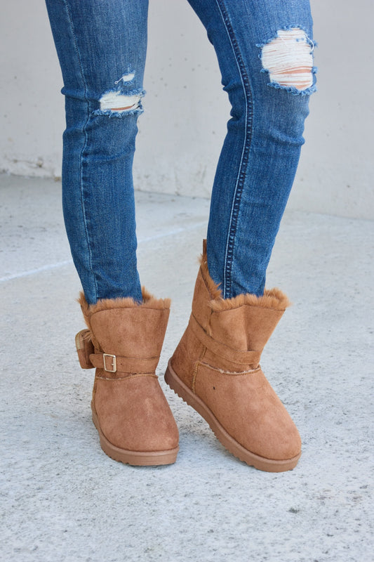 Forever Link Plush Thermal Flat Boots  Trendsi TAN 6 