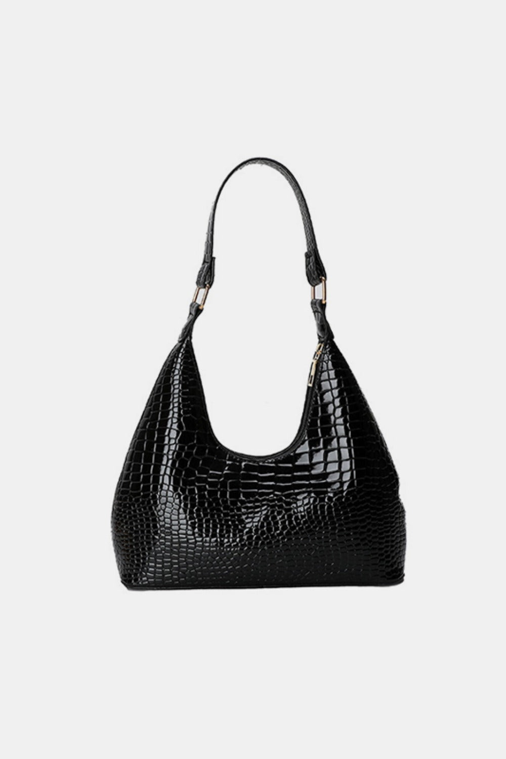 PU Leather Stone Texture Shoulder Bag Bag Trendsi Black One Size 