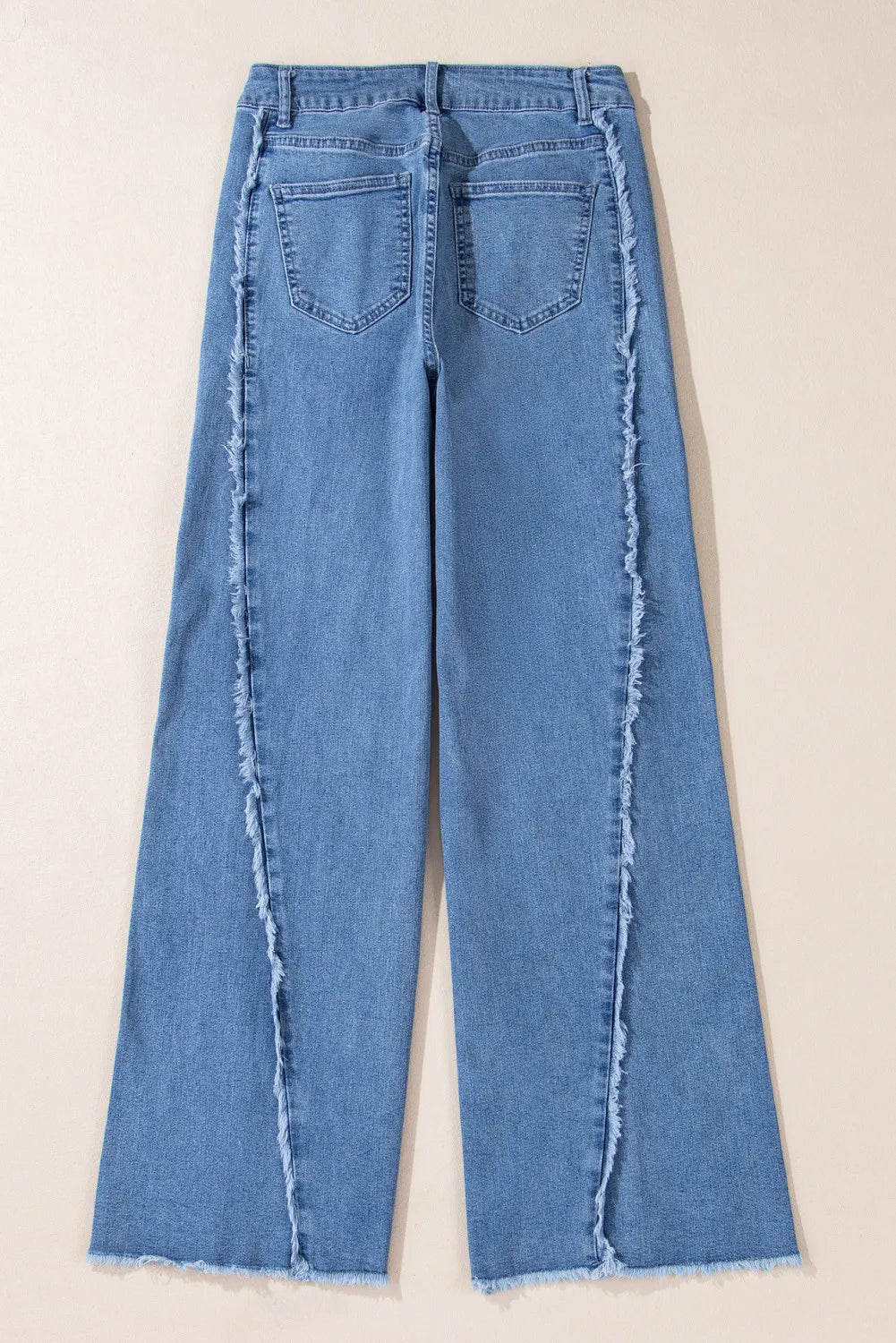 Raw Hem Wide Leg Jeans with Pockets  Trendsi   