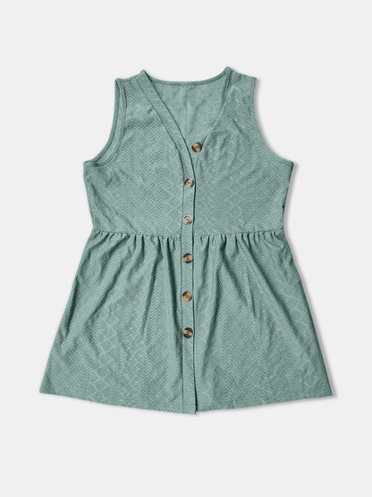 Button Up V-Neck Tank Tank Trendsi   