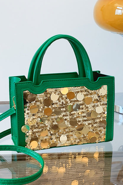 PU Leather Sequin Handbag Bag Trendsi   