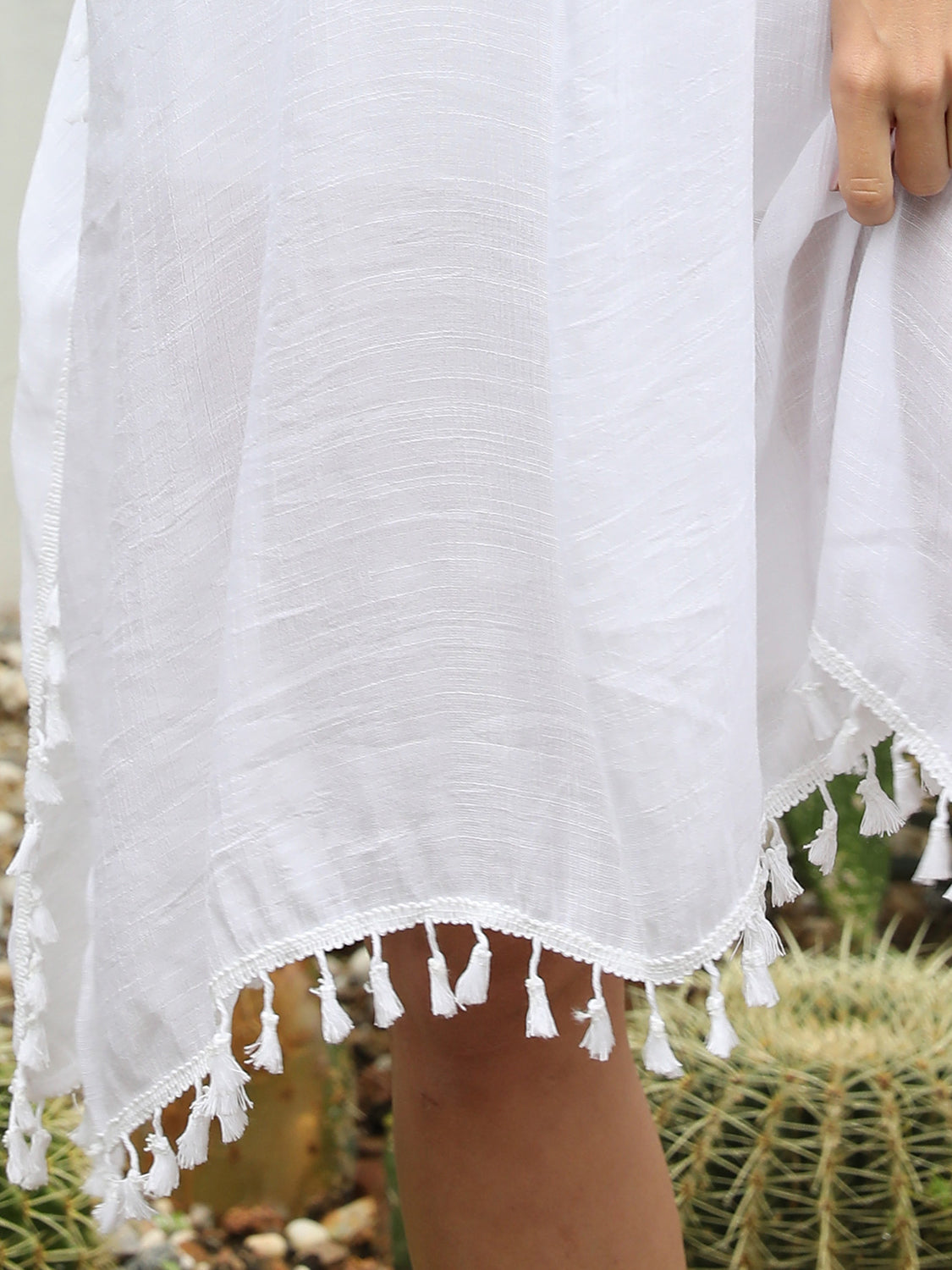 Tassel Cutout Half Sleeve Cover-Up  Trendsi   