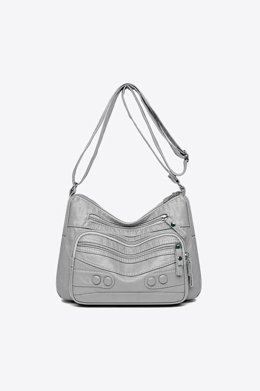 PU Leather Adjustable Strap Shoulder Bag  Trendsi Gray One Size 