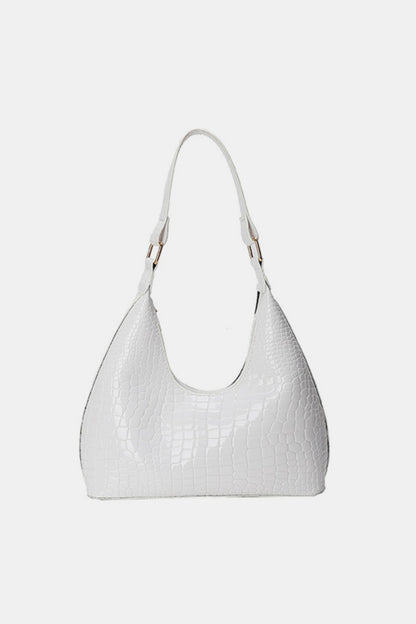 PU Leather Stone Texture Shoulder Bag Bag Trendsi White One Size 