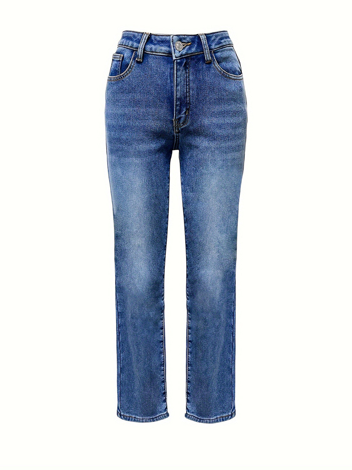 Straight Leg Jeans with Pockets  Trendsi   