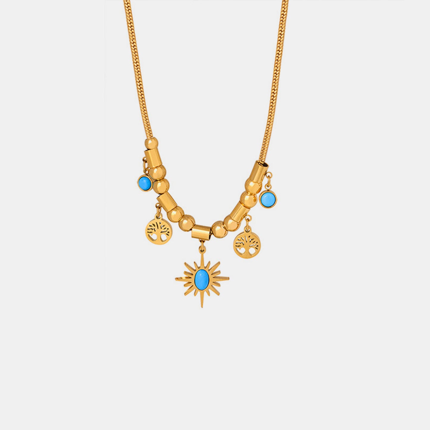 Gold-Plated Titanium Steel Charm Necklace Necklace Trendsi   