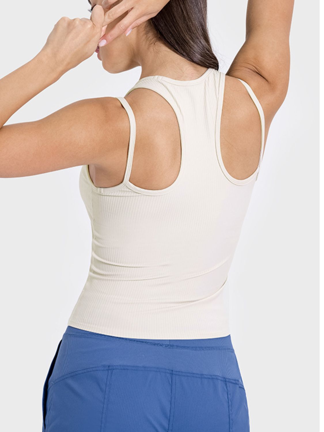 Millennia Cutout Round Neck Racerback Active Tank  Trendsi   