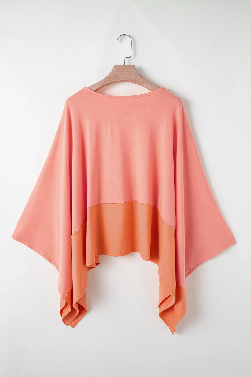 Contrast V-Neck Batwing Sleeve Blouse Blouse Trendsi   