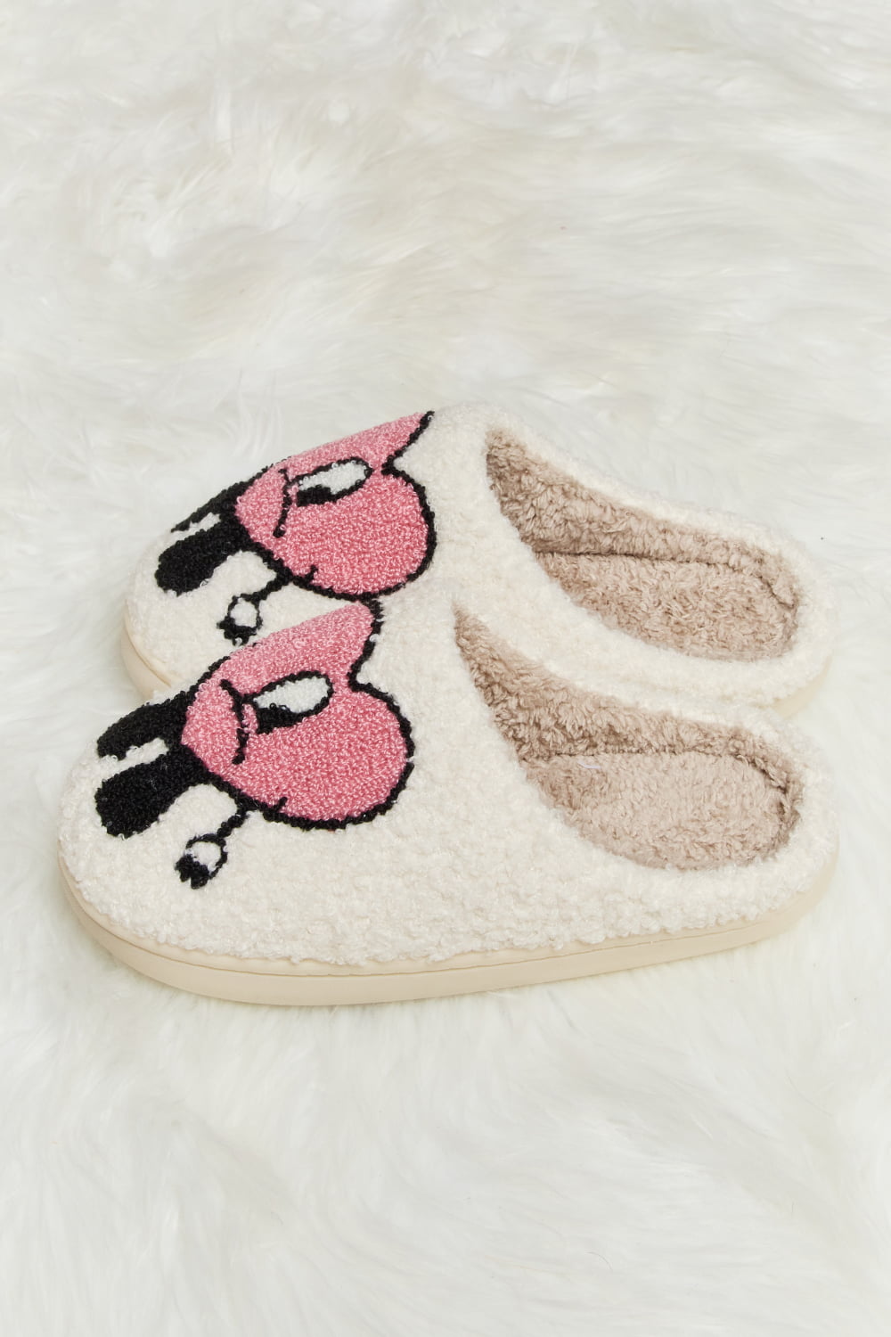 Melody Love Heart Print Plush Slippers  Trendsi   