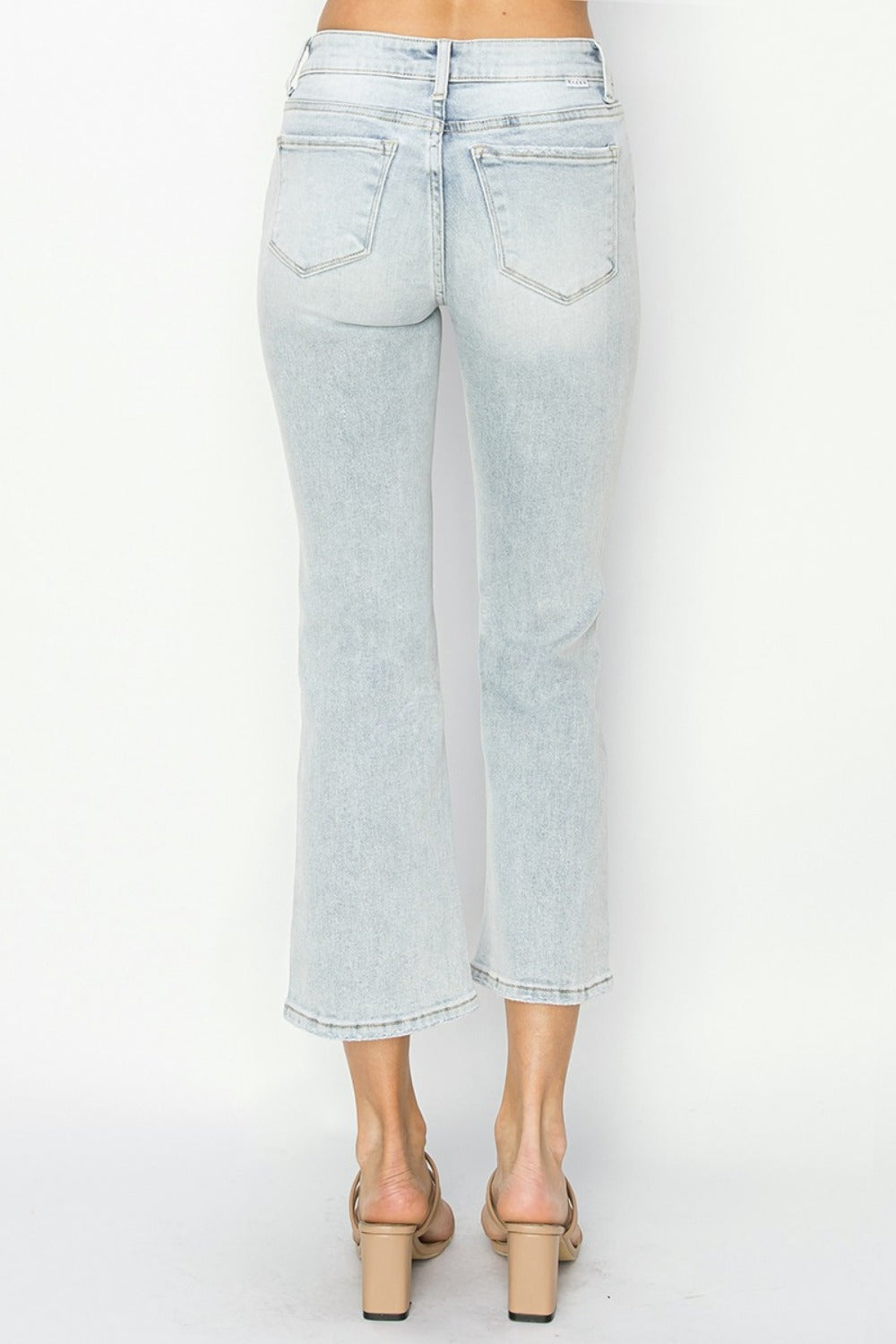 RISEN Full Size Mid Rise Cropped Flare Jeans Luxe Trendsi   