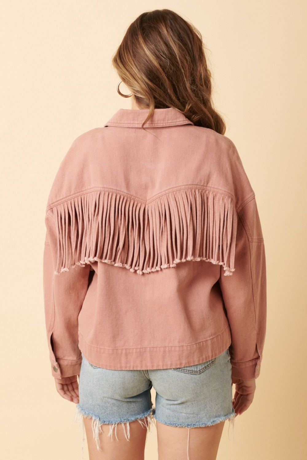 Mittoshop Fringe Detail Cotton Twill Jacket  Trendsi   