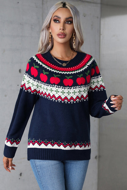 Angel Wings Graphic Round Neck Long Sleeve Sweater  Trendsi   