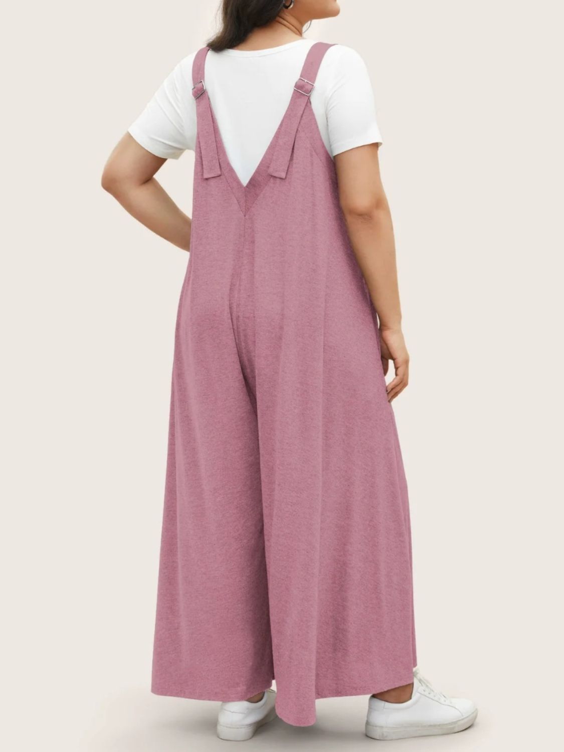 Full Size Pocketed Wide Leg Overalls  Trendsi   