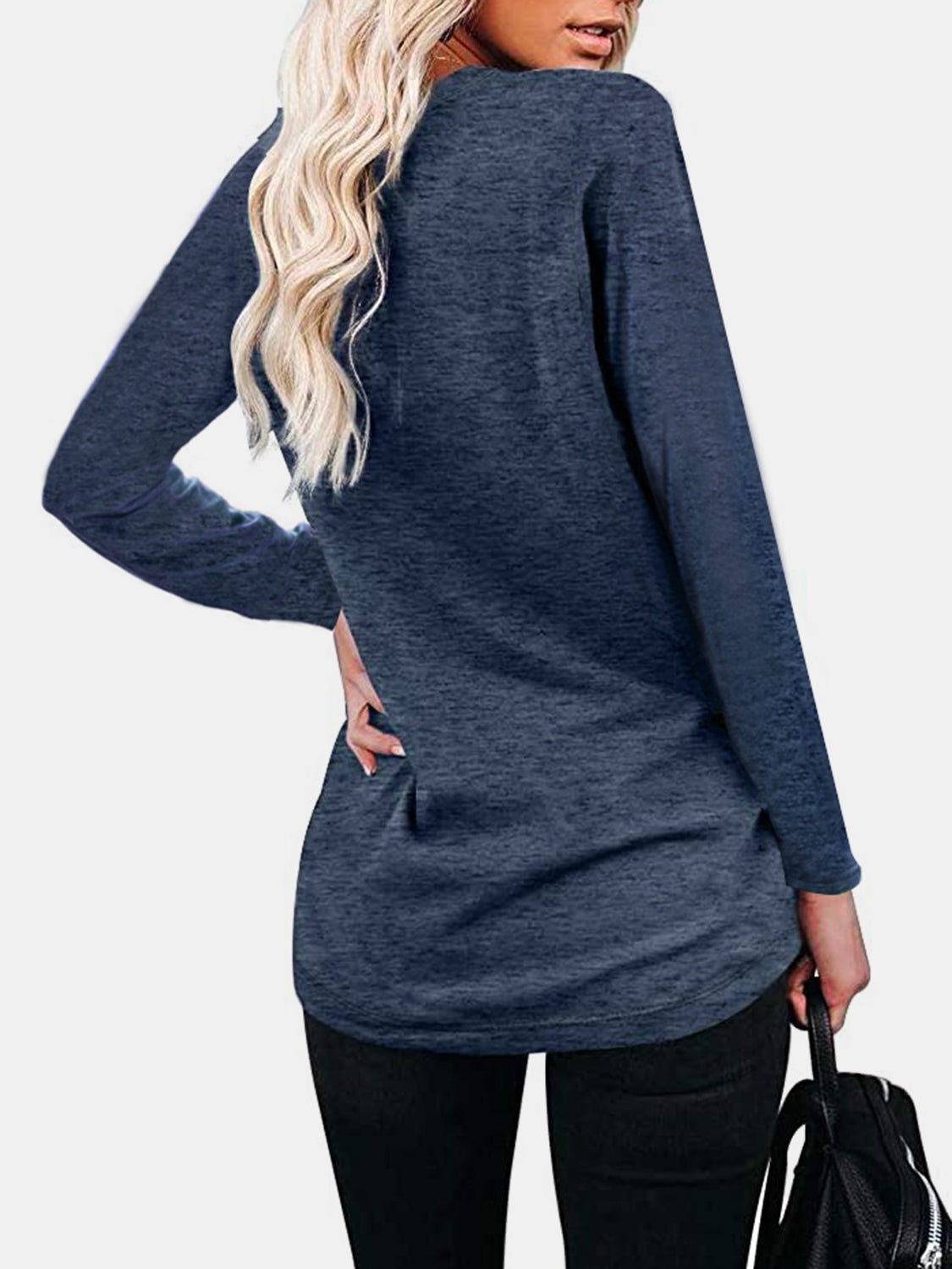 Round Neck Long Sleeve T-Shirt T-Shirt Trendsi   