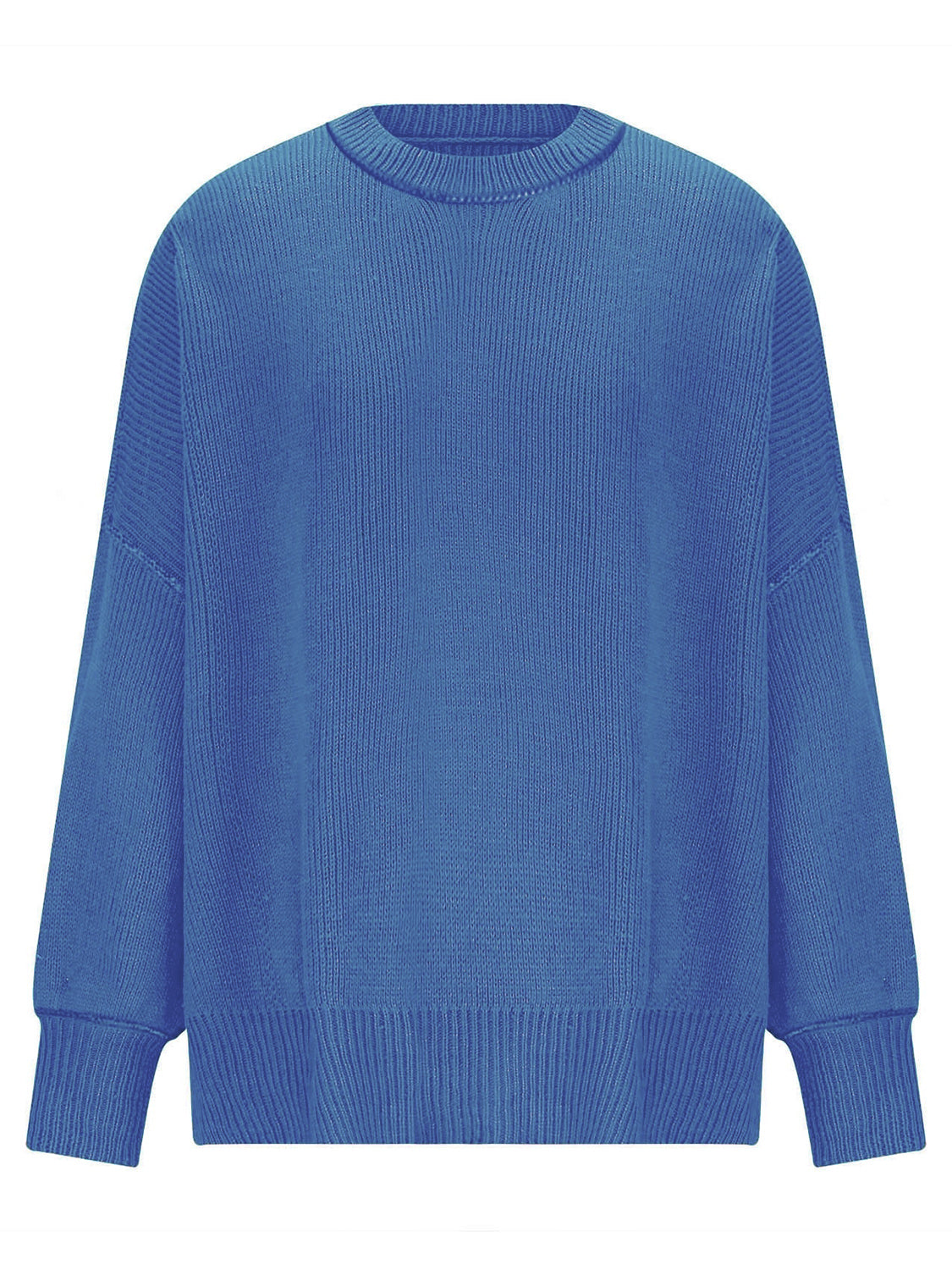 Round Neck Long Sleeve Sweater  Trendsi   