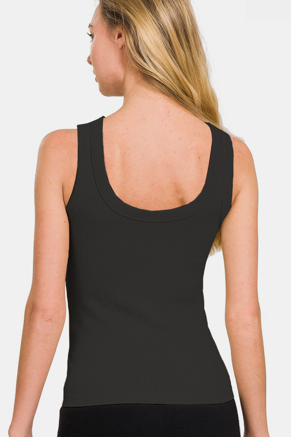 Zenana 2 Way Neckline Washed Ribbed Tank  Trendsi   