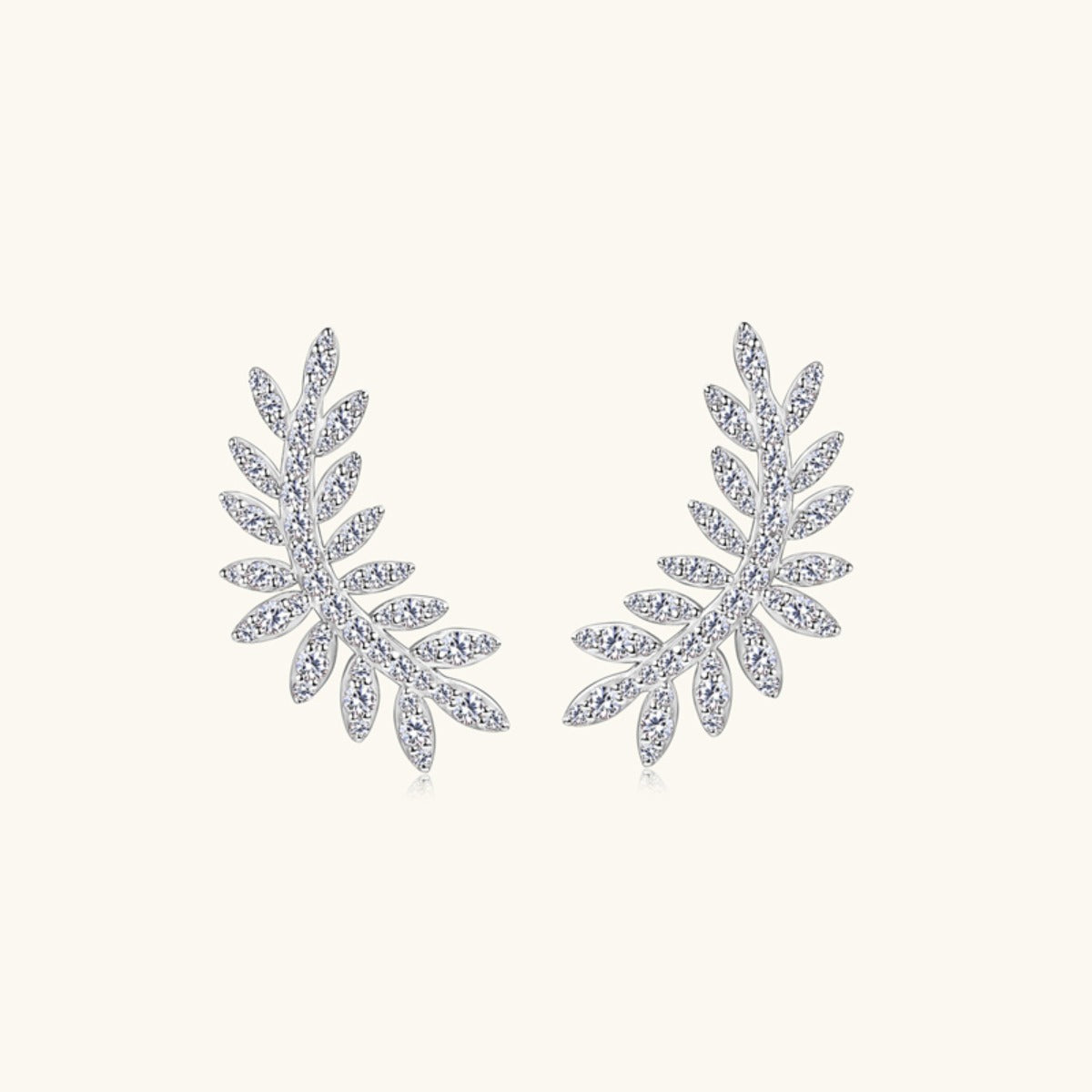 Moissanite 925 Sterling Silver Leaf Shape Stud Earrings  Trendsi   