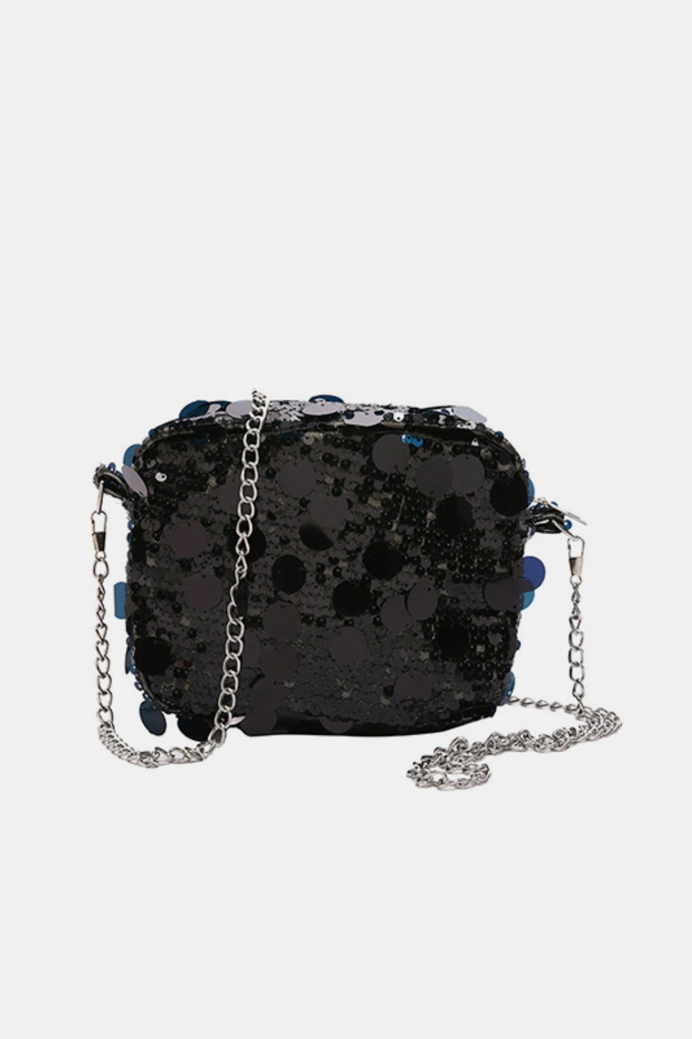 Sequin Chain Shoulder Bag Bag Trendsi Black One Size 