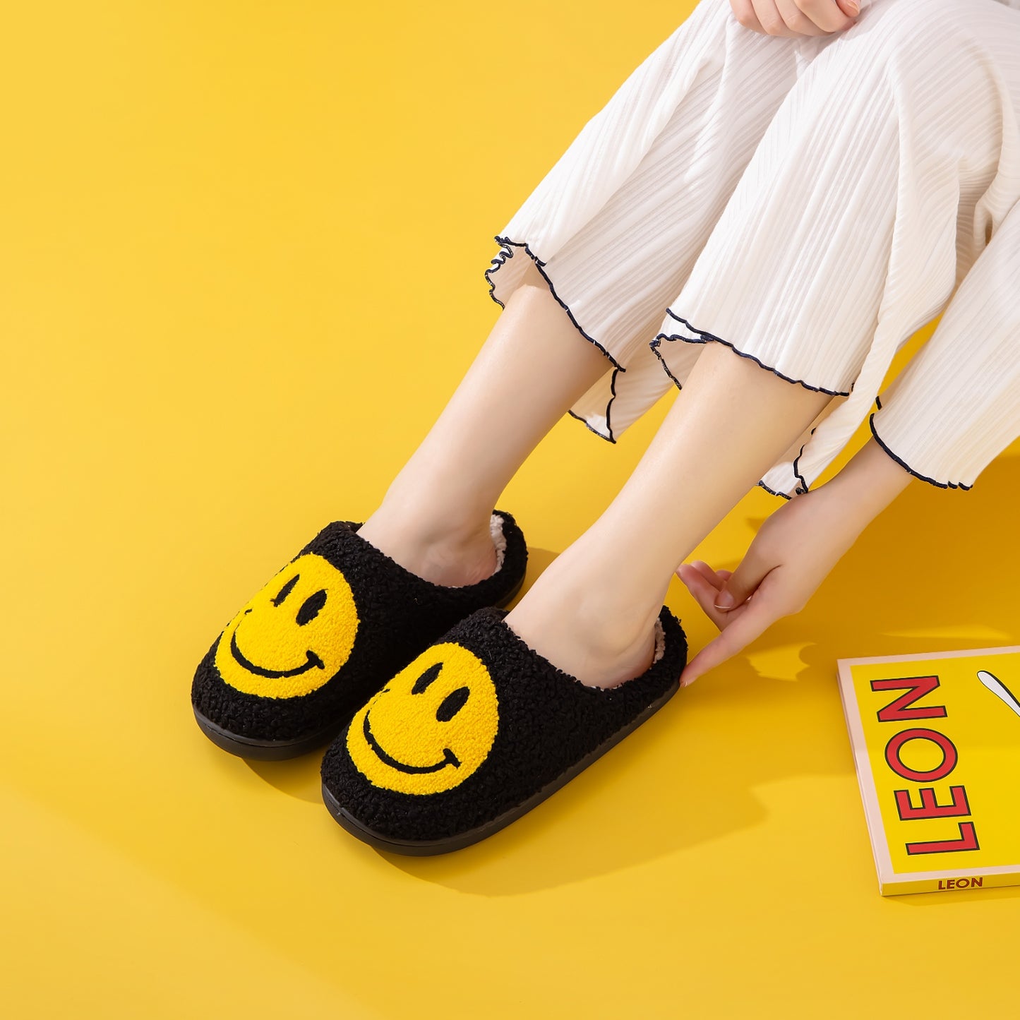 Melody Smiley Face Slippers  Trendsi   