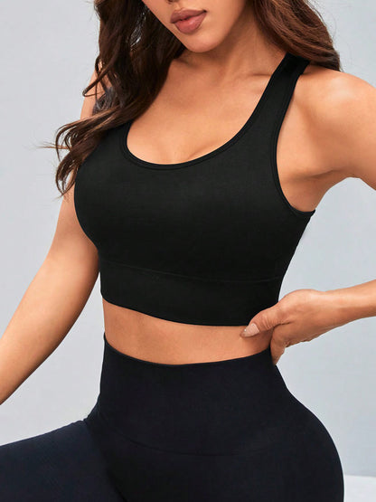 Cutout Racerback Scoop Neck Active Tank  Trendsi   