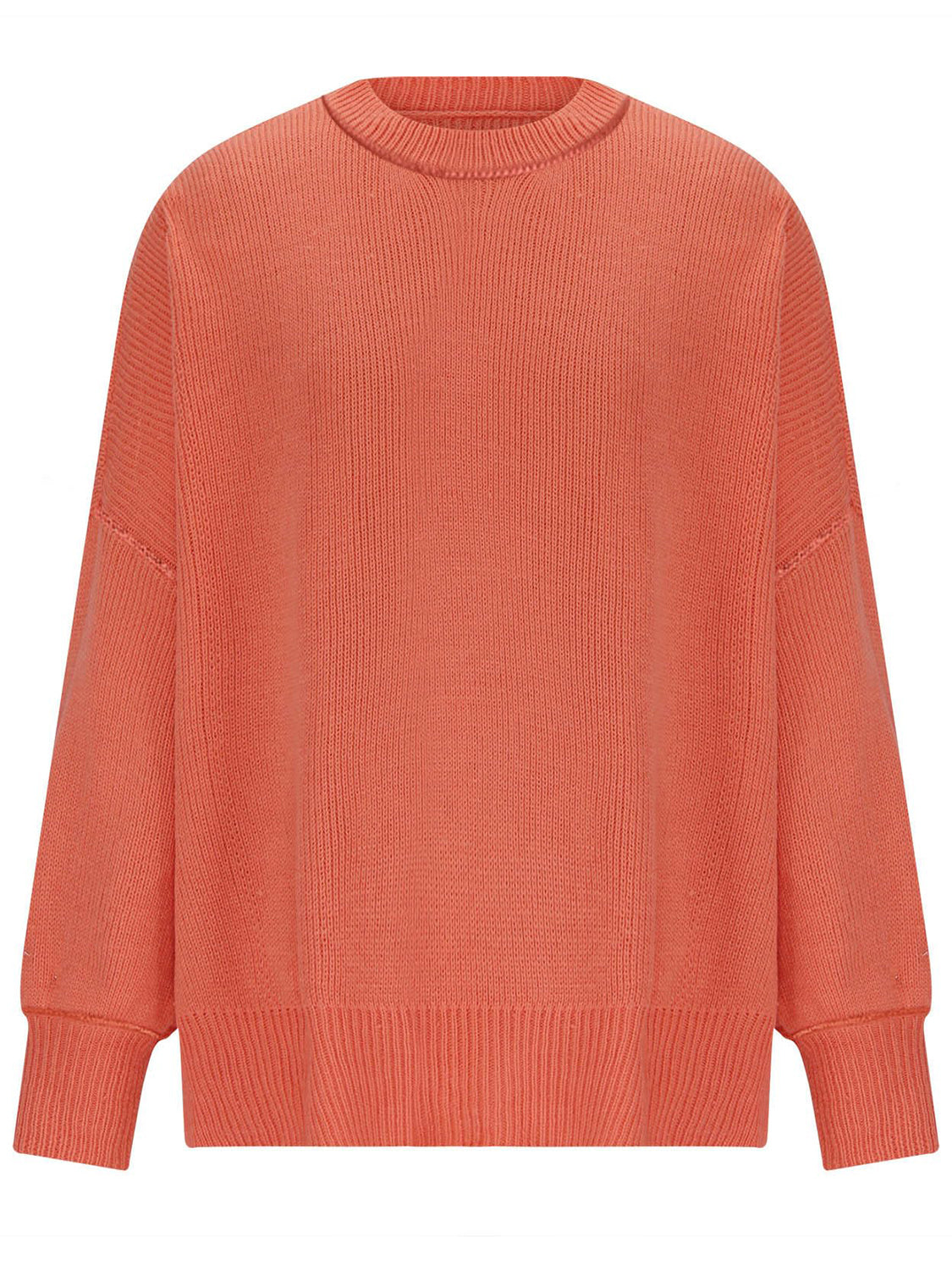 Round Neck Long Sleeve Sweater  Trendsi   